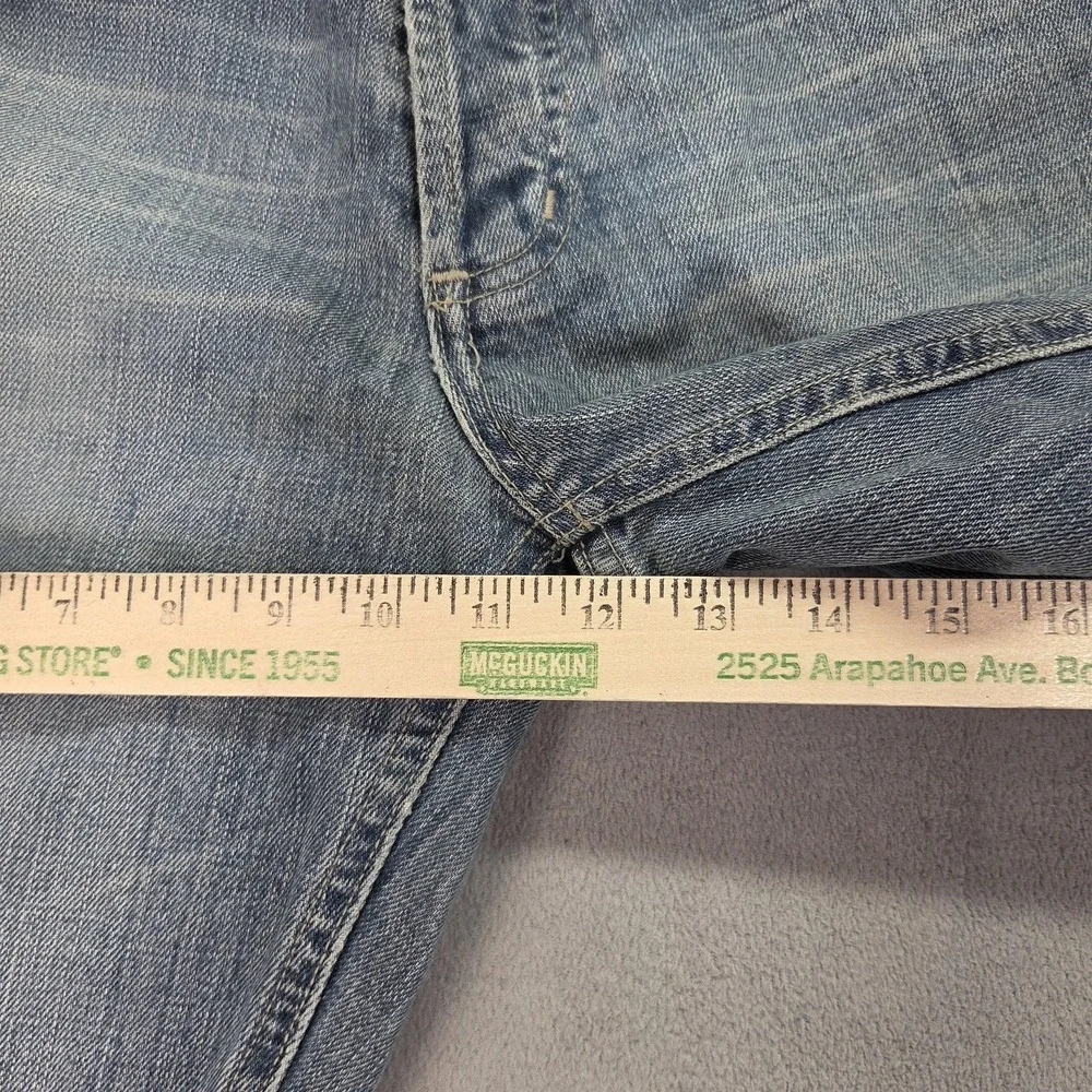 Diesel Jeans Mens Light Blue Straight Button Fly Faint Stains Hem Fits 28x30‎
